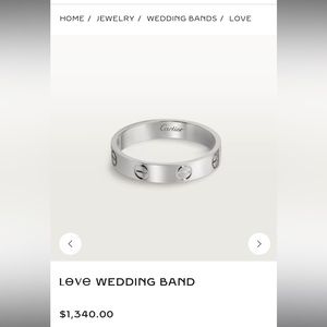 Cartier love ring in white gold size 47